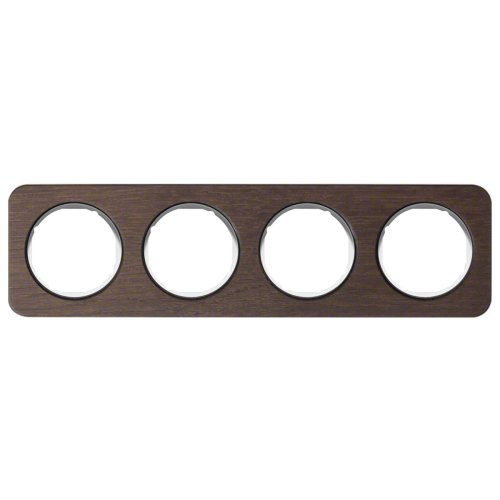 Рамка горизонтальна 4-м Berker R.1 дерево дуб / полярна білизна