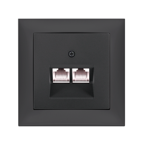 Компьютерная розетка 2-а Berker S.1 антрацит