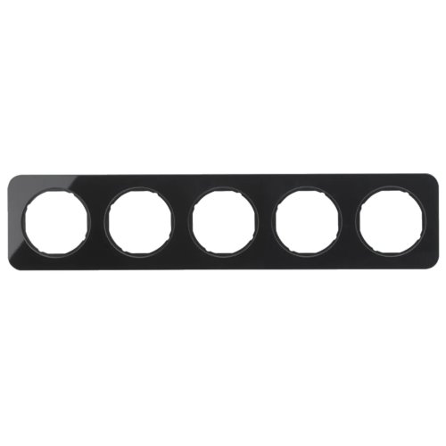 Рамка горизонтальна 5-м Berker R.1 стекло / чёрный