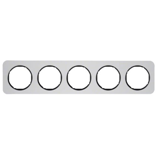 Рамка горизонтальная 5-я Berker R.1 алюминий металл / чёрный