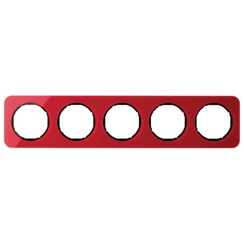 Рамка горизонтальная 5-я Berker R.1 акрил красный / черный