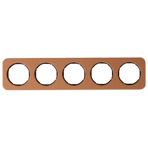 Рамка горизонтальная 5-я Berker R.1 коричневая кожа / чёрный