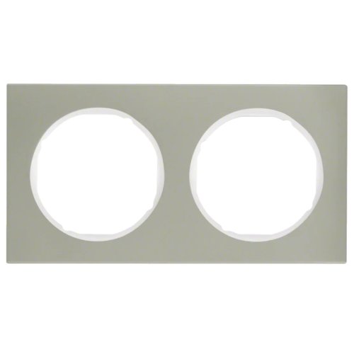 Рамка горизонтальна 2-м Berker R.3  нержавіюча сталь / полярна білизна