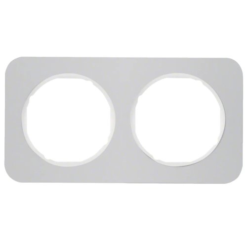 Рамка горизонтальна 2-м Berker R.3  алюміній метал / полярна білизна