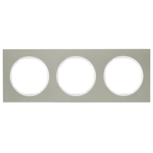 Рамка горизонтальна 3-м Berker R.3  нержавіюча сталь / полярна білизна