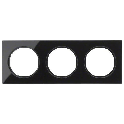 Рамка горизонтальна 3-м Berker R.3  скло / чорний