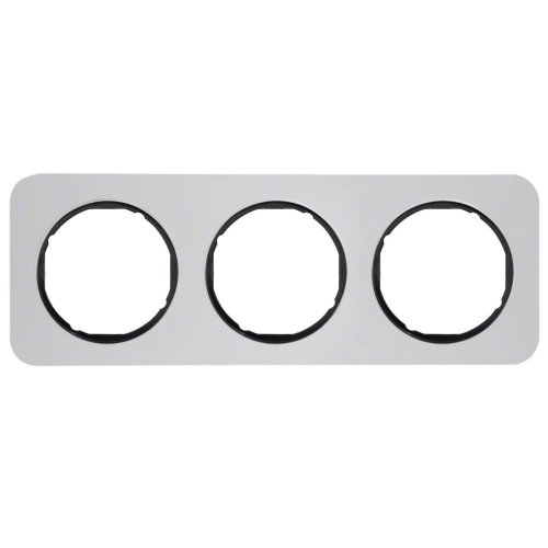 Рамка горизонтальна 3-м Berker R.3  алюміній метал / чорний