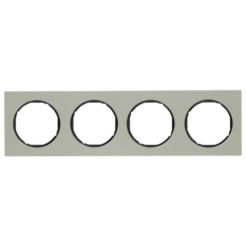 Рамка горизонтальна 4-м Berker R.3  нержавіюча сталь / чорний