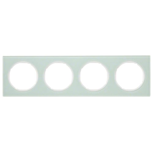 Рамка горизонтальна 4-м Berker R.3  скло / полярна білизна