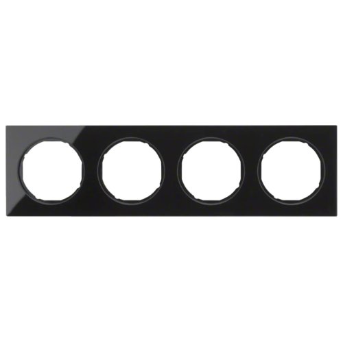 Рамка горизонтальна 4-м Berker R.3  скло / чорний