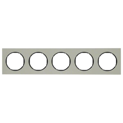 Рамка горизонтальна 5-м Berker R.3  нержавіюча сталь / чорний