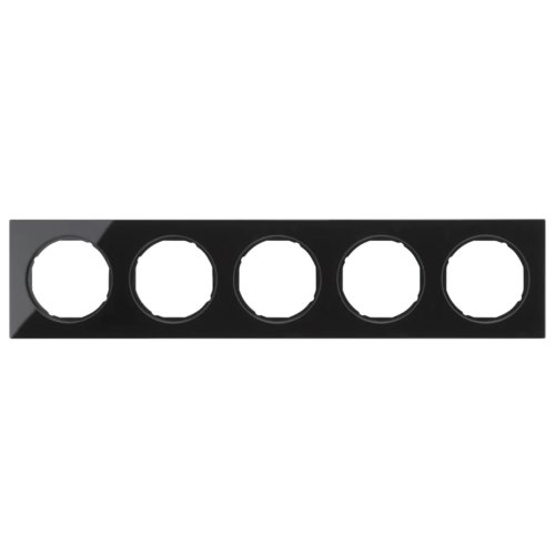 Рамка горизонтальна 5-м Berker R.3  скло / чорний