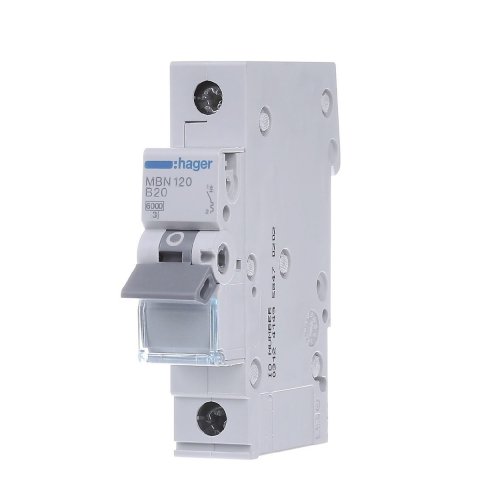 Автоматичний вимикач 1P 20А, B, 6kA,  MBN120 Hager