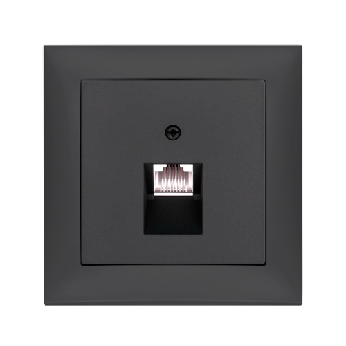 Розетка комп'ютерна RJ45 кат.6 UTP Berker S.1 антрацит