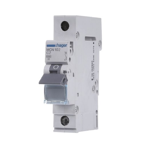 Автоматичний вимикач 1P 2А, C, 6kA, MCN102 Hager