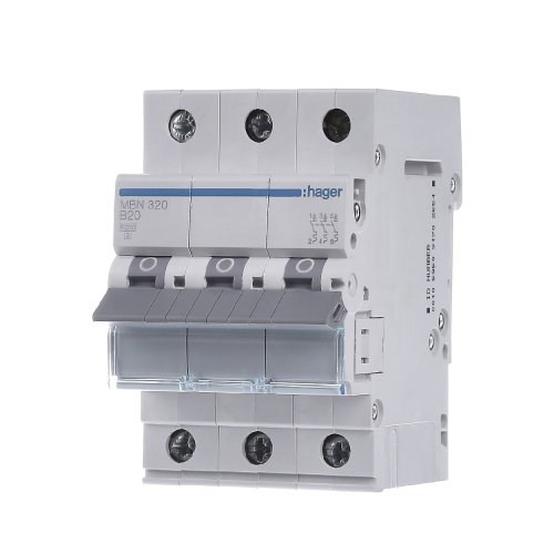 Автоматичний вимикач 3P 20А, B, 6kA,  MBN320 Hager