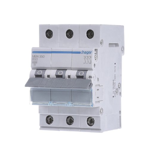 Автоматичний вимикач 3P 50А, B, 6kA,  MBN350 Hager