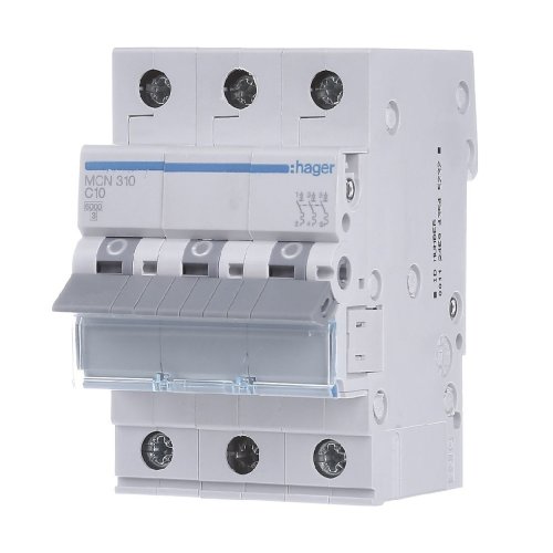 Автоматичний вимикач 3P 10А, C, 6kA,  MCN310 Hager