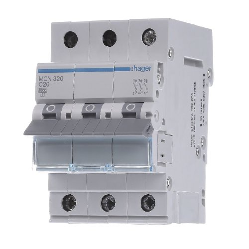 Автоматичний вимикач 3P 20А, C, 6kA,  MCN320 Hager