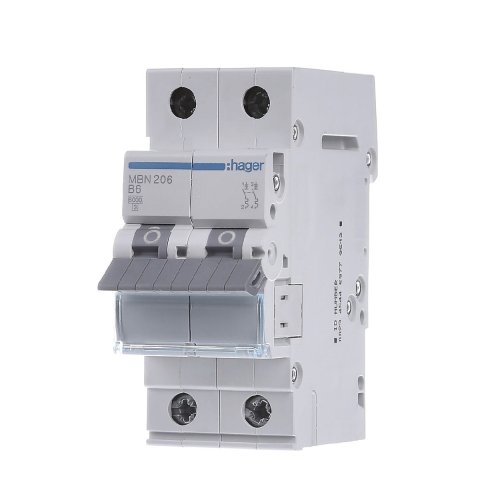Автоматичний вимикач 2P 6А, B, 6kA,  MBN206 Hager