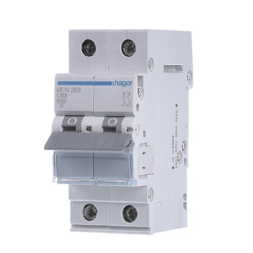 Автоматичний вимикач 2P 63А, C, 6kA,  MCN263 Hager