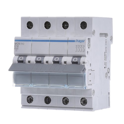 Автоматичний вимикач 4P 10А, C, 6kA,  MCN410 Hager
