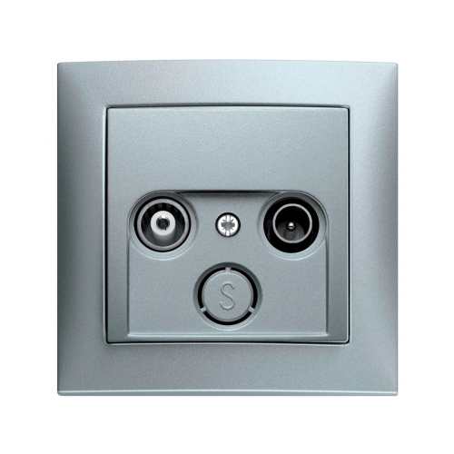 Телевизионная розетка оконечная Berker S.1 алюминий