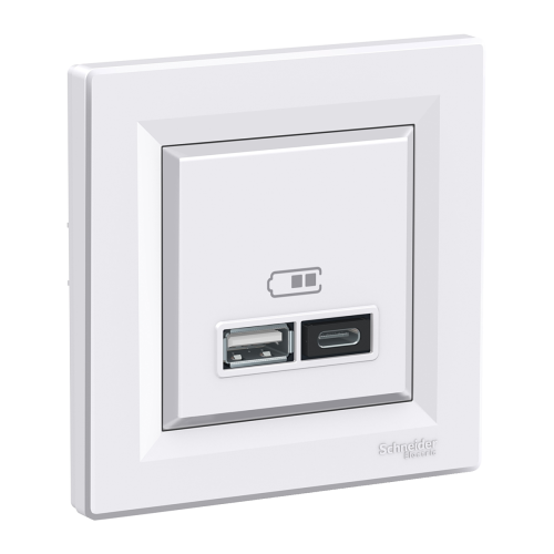 Розетка USB тип А+С 2,4А Schneider Electric SE Asfora EPH2700321 білий