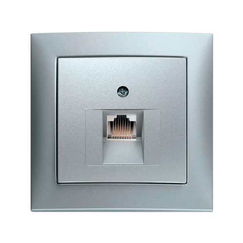 Компьютерная розетка 1-а Berker S.1 алюминий