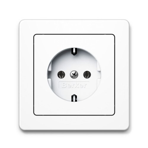 Розетка с з/к Berker Q.1 полярная белизна