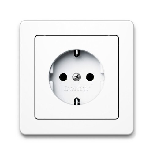 Розетка с з/к и защитой от детей Berker Q.1 полярная белизна