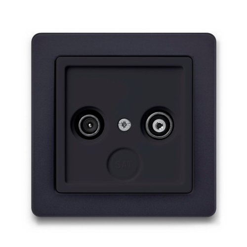 Телевізійна розетка прохідна Berker Q.1 антрацит