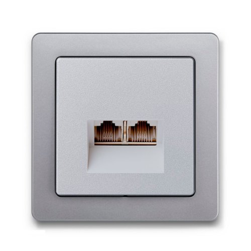 Компьютерная розетка 2-а Berker Q.1 алюминий