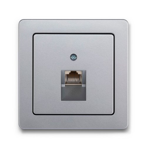 Комп'ютерна розетка 1-а Berker Q.1 алюміній