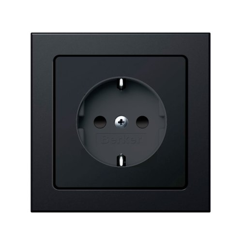 Розетка із з/к та захистом від дітей Berker Q.3 антрацит