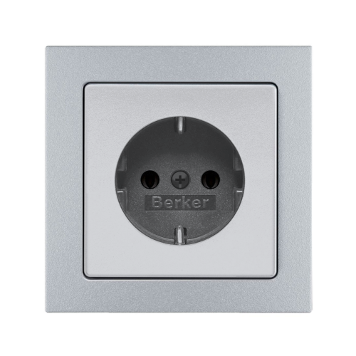 Розетка с з/к Berker Q.3 алюминий