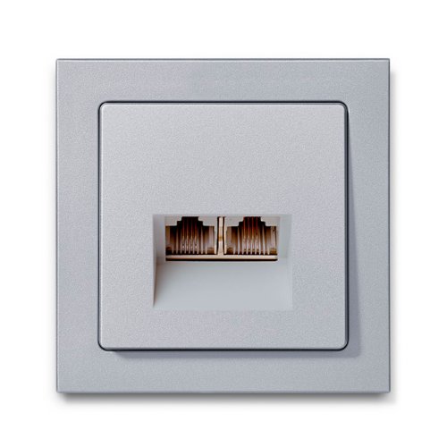 Комп'ютерна розетка 2-а Berker Q.3 алюміній