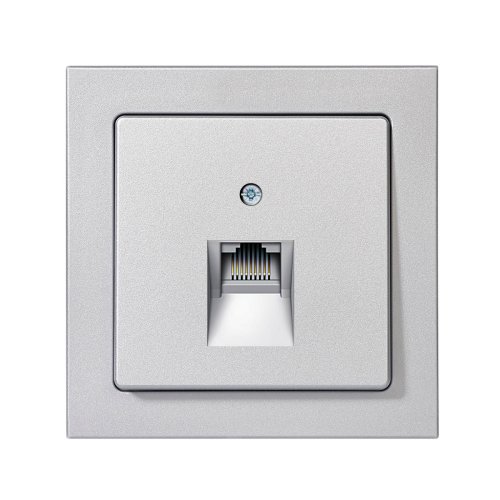 Компьютерная розетка 1-а Berker Q.3 алюминий