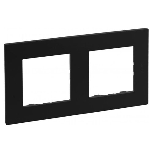 Рамка горизонтальна 2-м Legrand Niloe STEP 863592 чорний