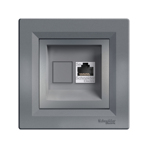 Розетка компьютерная RJ45 кат.5е UTP SE Asfora EPH4300162 сталь