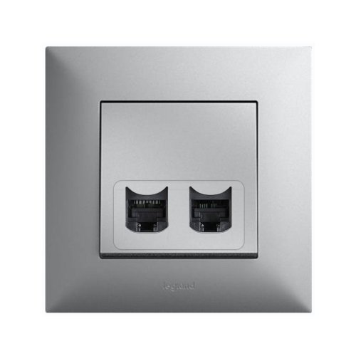 Комп'ютерна розетка 2-а Legrand Niloe STEP 863360 алюминий