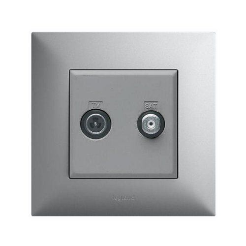Телевизионная розетка оконечная Legrand Niloe STEP 863374 алюміній