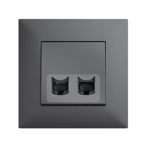 Комп'ютерна розетка 2-а Legrand Niloe STEP 863460 сталь