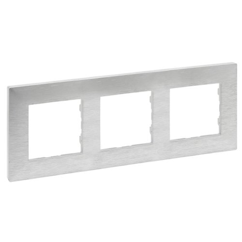Рамка горизонтальна 3-м Legrand Niloe STEP 863893 фактурний алюміній