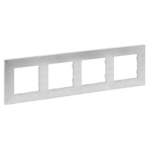 Рамка горизонтальная 4-я Legrand Niloe STEP 863894 фактурный алюминий