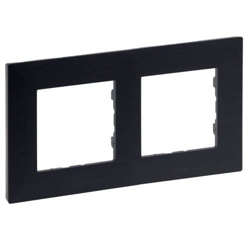 Рамка горизонтальна 2-м Legrand Niloe STEP 863992 фактурна сталь