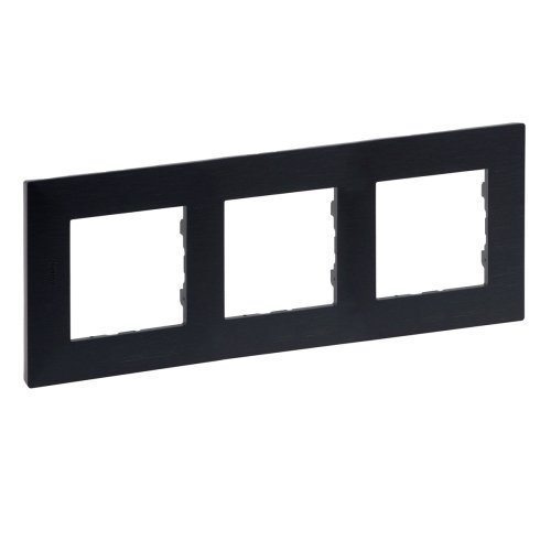 Рамка горизонтальная 3-я Legrand Niloe STEP 863993 фактурная сталь