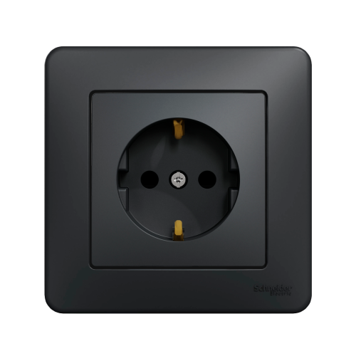 Розетка із з/к та захистом від дітей SE Sedna Design SDD114022 чорний