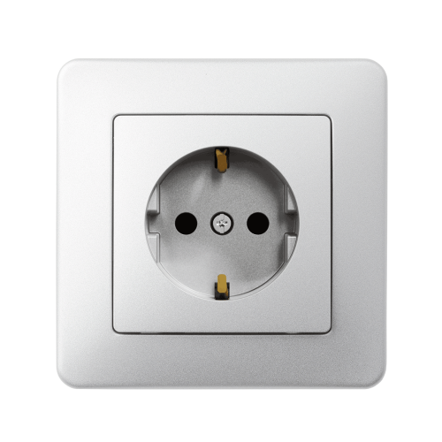 Розетка с з/к и защитой от детей SE Sedna Design SDD113022 алюминий
