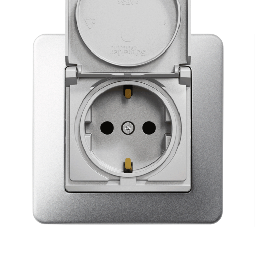 Розетка із з/к та кришкою SE Sedna Design SDD113024 алюміній